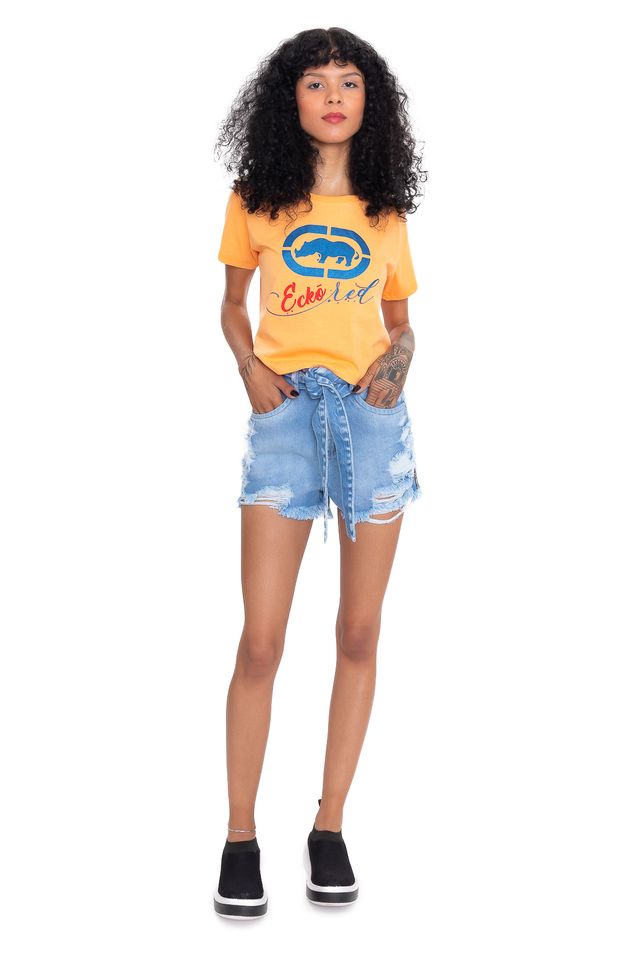 Camiseta-Ecko-Feminina-Where-Laranja