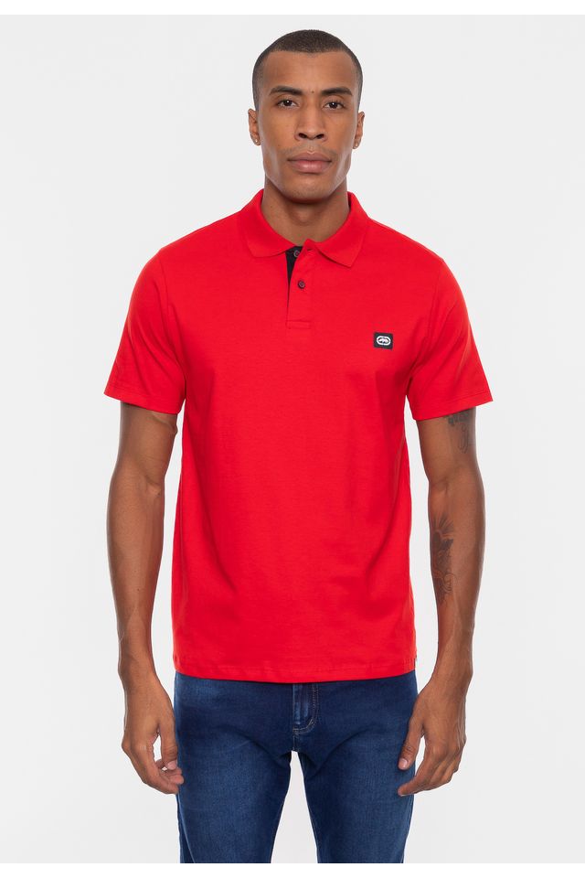 Camisa-Polo-Ecko-Estampada-Vermelha