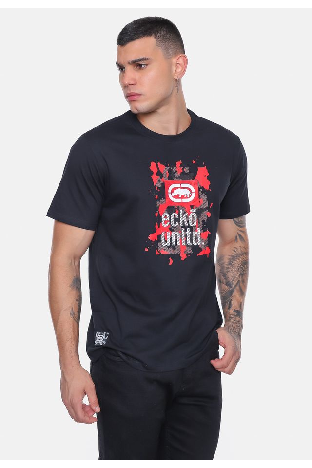 Camiseta-Ecko-Estampada-Preta