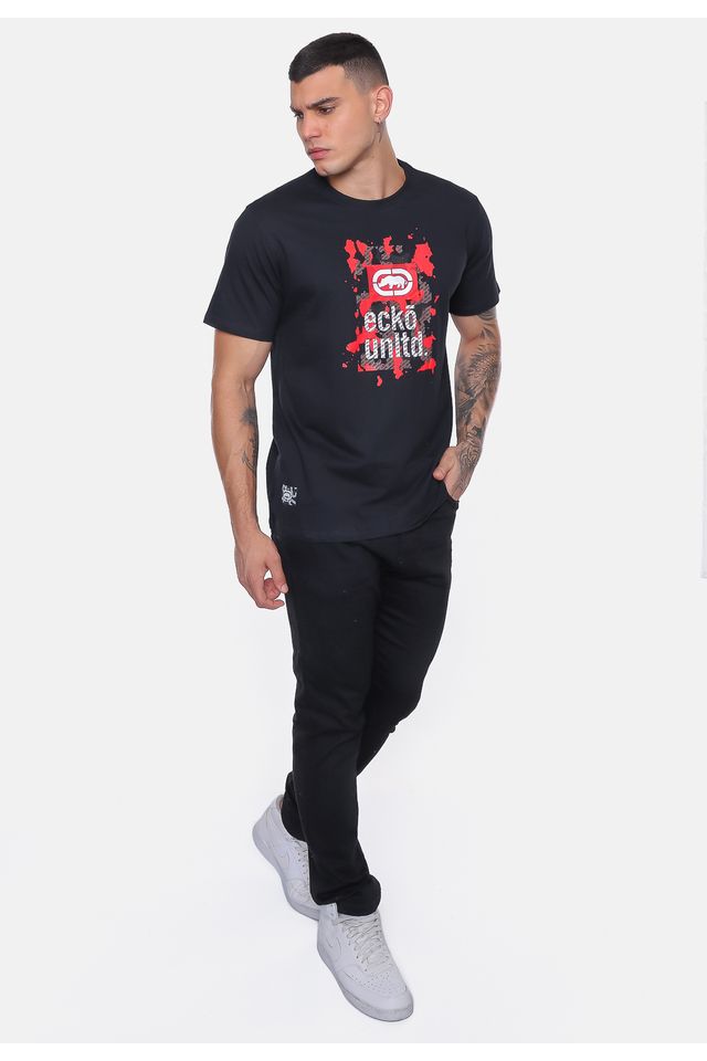 Camiseta-Ecko-Estampada-Preta