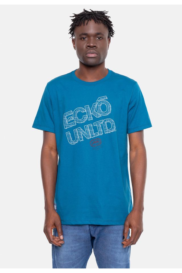 Camiseta-Ecko-Estampada-Azul