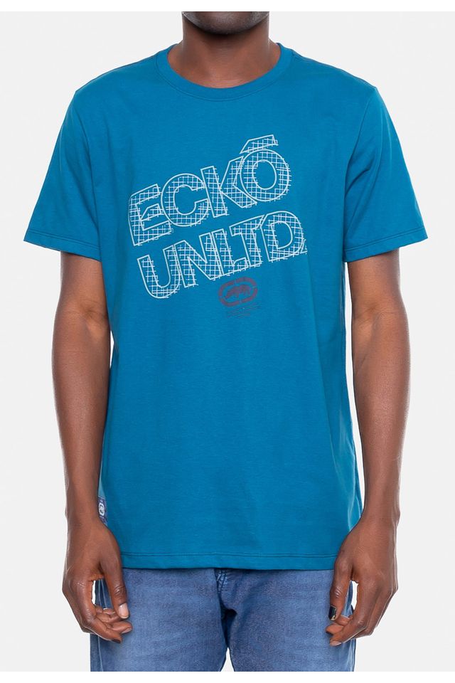 Camiseta-Ecko-Estampada-Azul