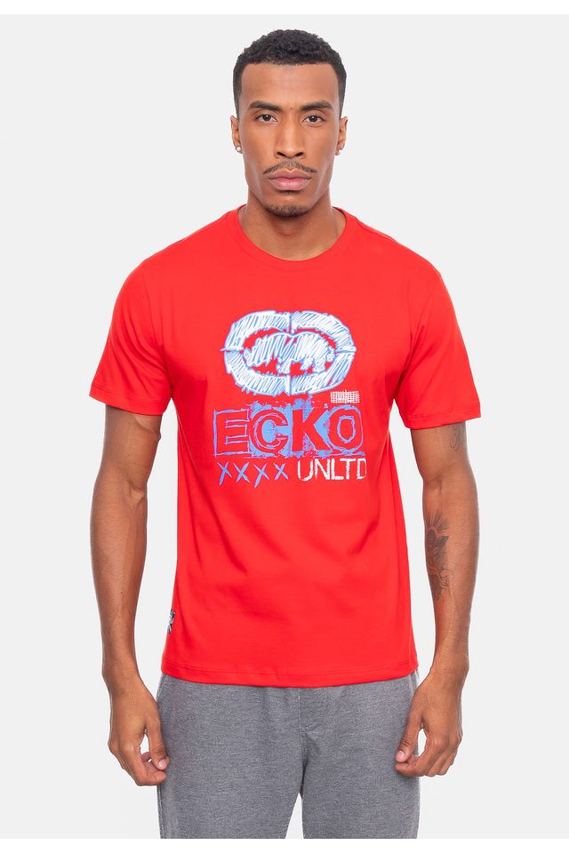 Camiseta-Ecko-Estampada-Vermelha