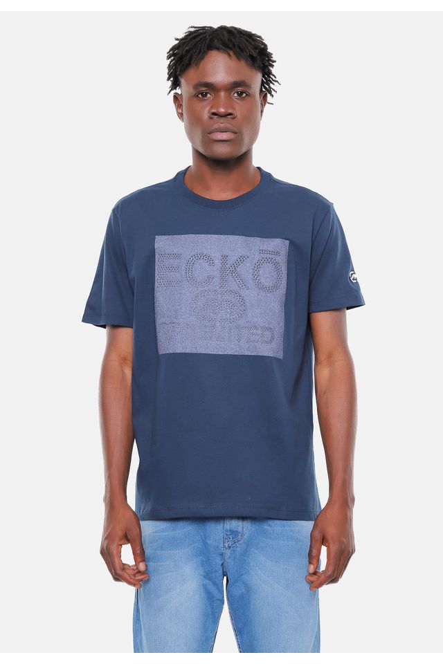 Camiseta-Ecko-Estampada-Azul-Marinho