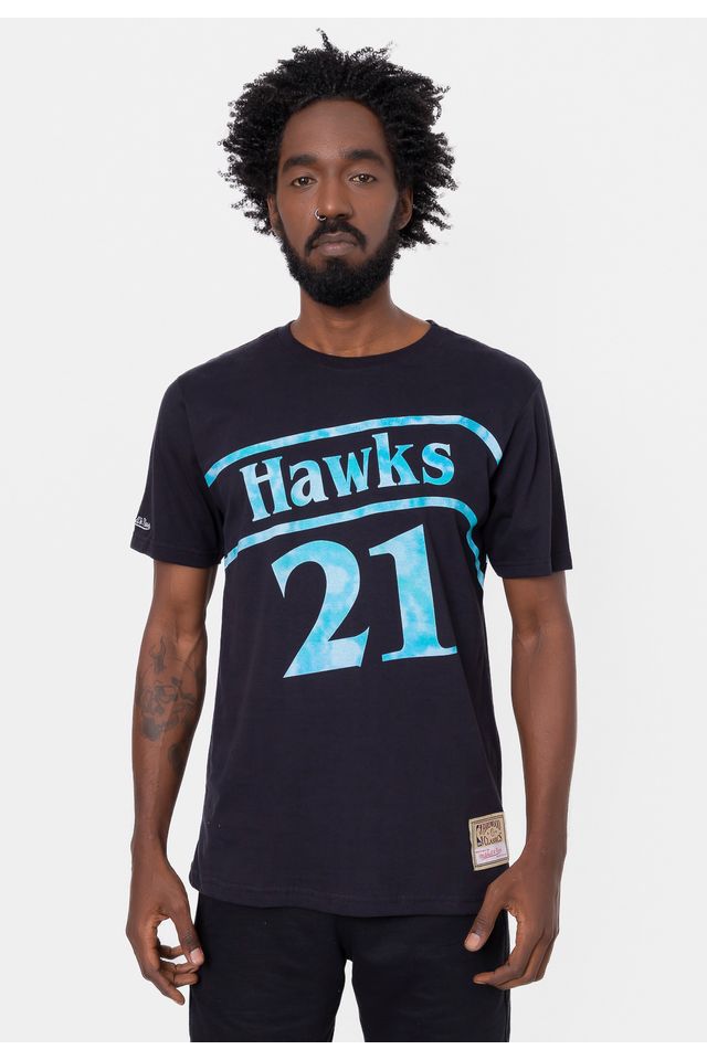 Camiseta-Mitchell---Ness-Tie-Dye-Black-Atlanta-Hawks-Preta