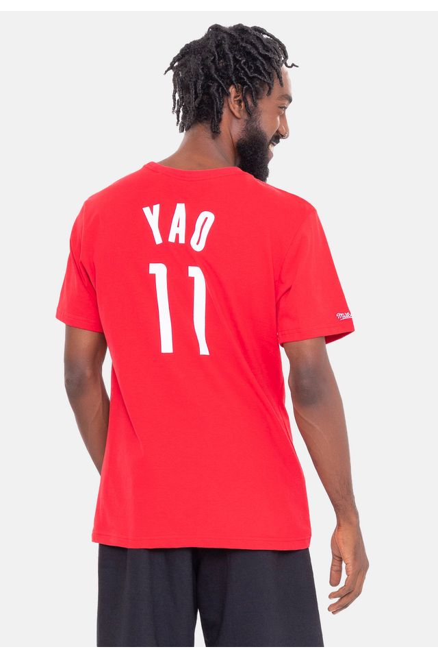 Camiseta-Mitchell---Ness-Name-And-Number-Yao-Ming-Houston-Rockets-Vermelha