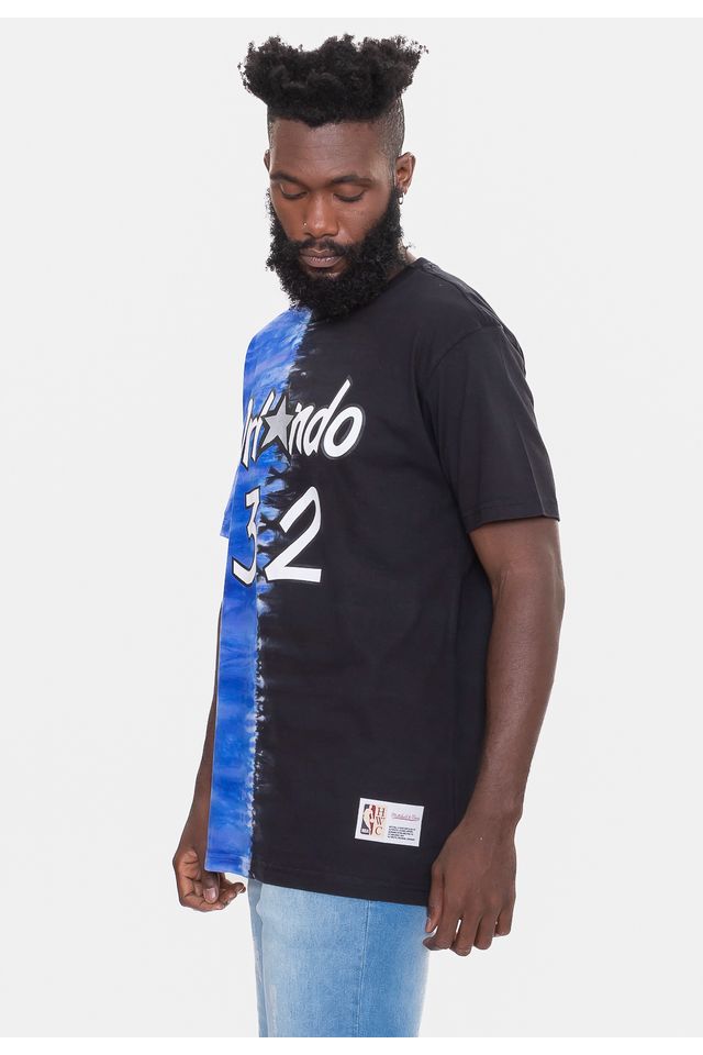 Camiseta-Mitchell---Ness-Tie-Dye-Orlando-Magic-Shaquille-O-Neal-Azul-Royal-Com-Preta