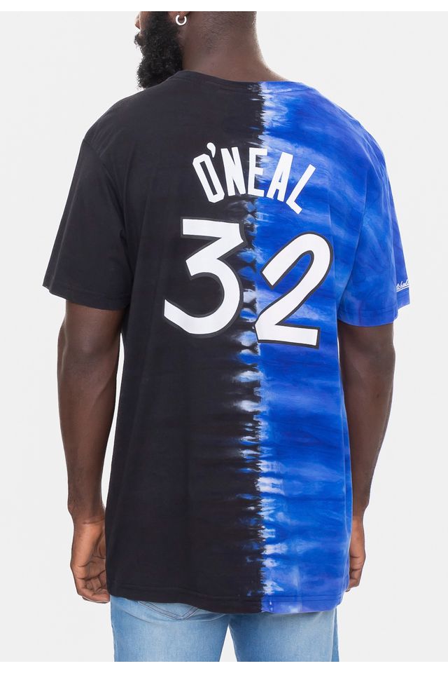 Camiseta-Mitchell---Ness-Tie-Dye-Orlando-Magic-Shaquille-O-Neal-Azul-Royal-Com-Preta