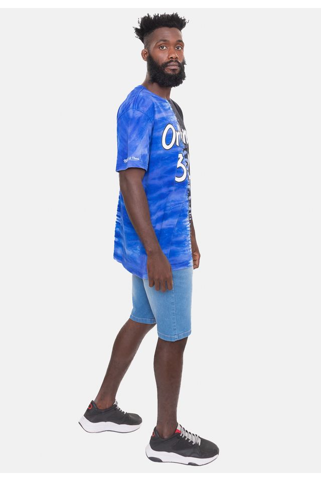 Camiseta-Mitchell---Ness-Tie-Dye-Orlando-Magic-Shaquille-O-Neal-Azul-Royal-Com-Preta