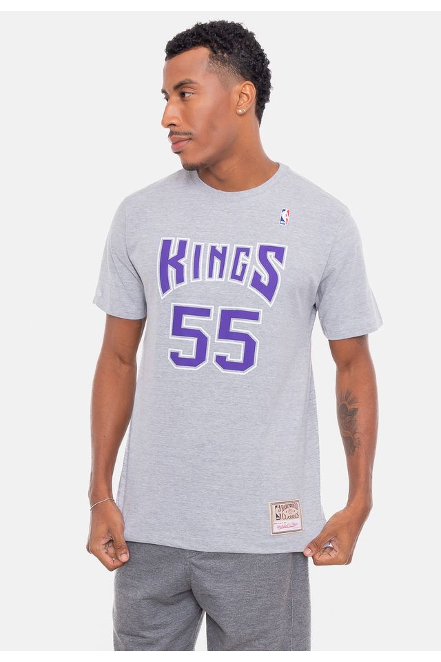 Camiseta-Mitchell---Ness-Especial-Sacramento-Kings-Cinza-Mescla