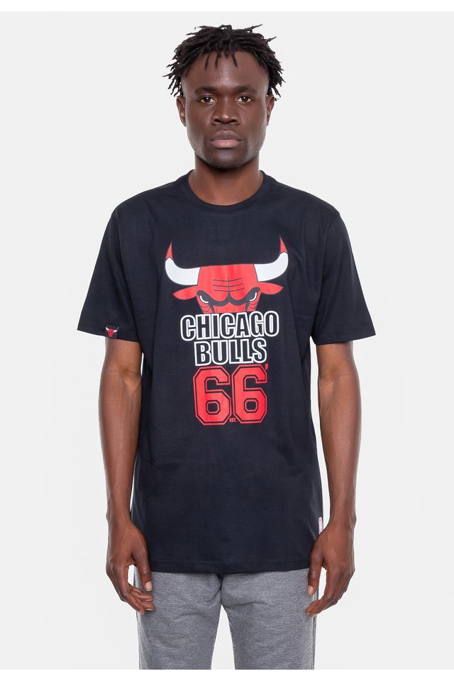Camiseta-NBA-Half-Logo-Chicago-Bulls-Preta