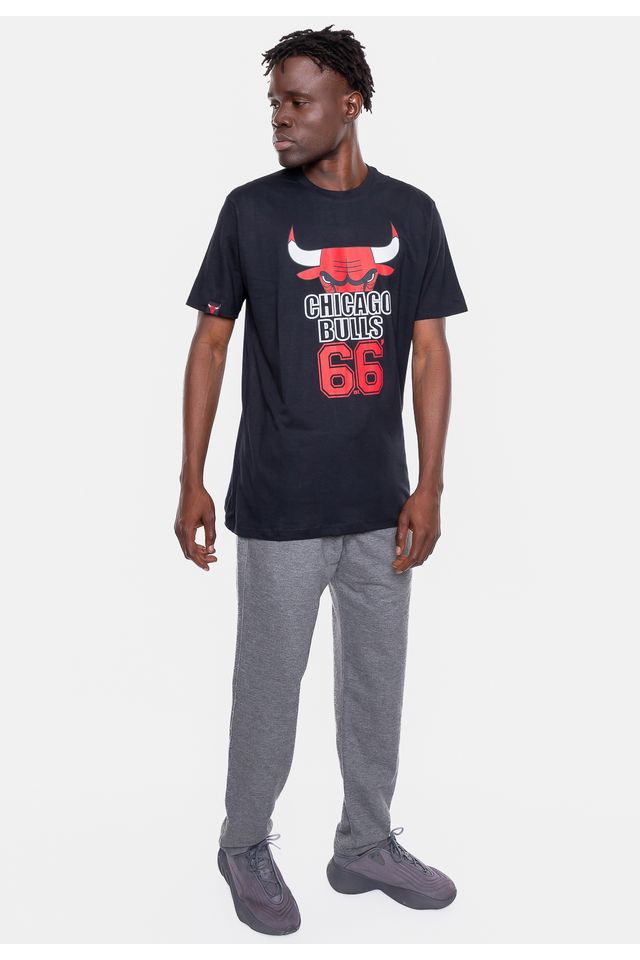 Camiseta-NBA-Half-Logo-Chicago-Bulls-Preta