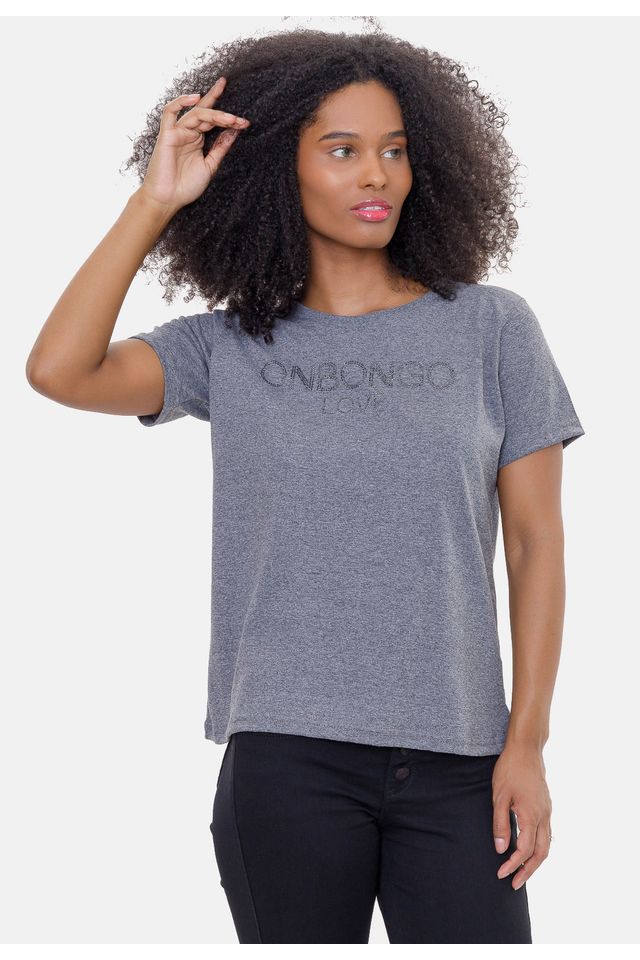 Camiseta-Onbongo-Feminina-Call-Cinza-Mescla-Escuro