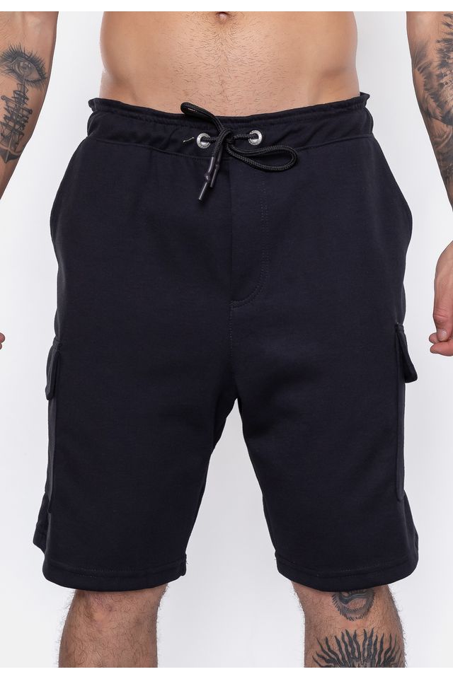 Bermuda-Starter-Sintetica-Cargo-Preta Bermuda-Starter-Sintetica-Cargo-Preta