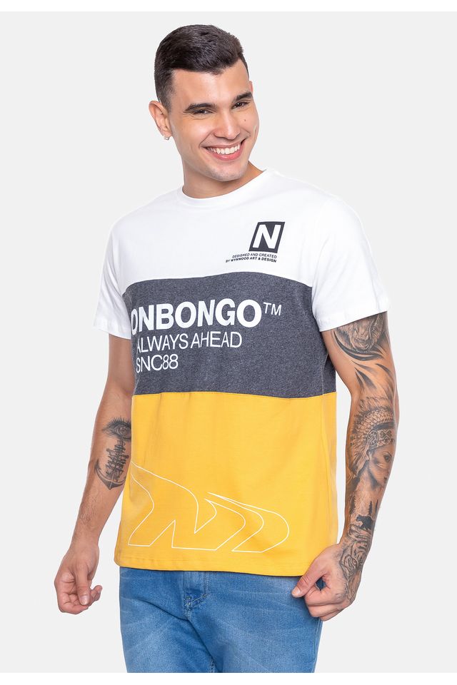 Camiseta-Onbongo-Blocks-Amarela-Mostarda