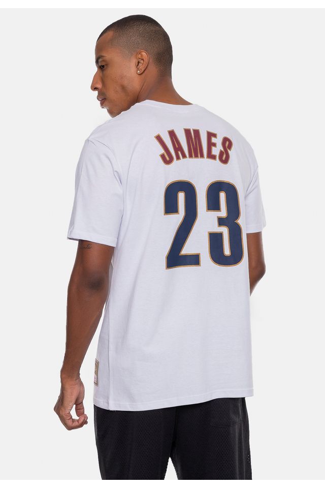 Camiseta-Mitchell---Ness-Cleveland-Cavaliers-James-Branca