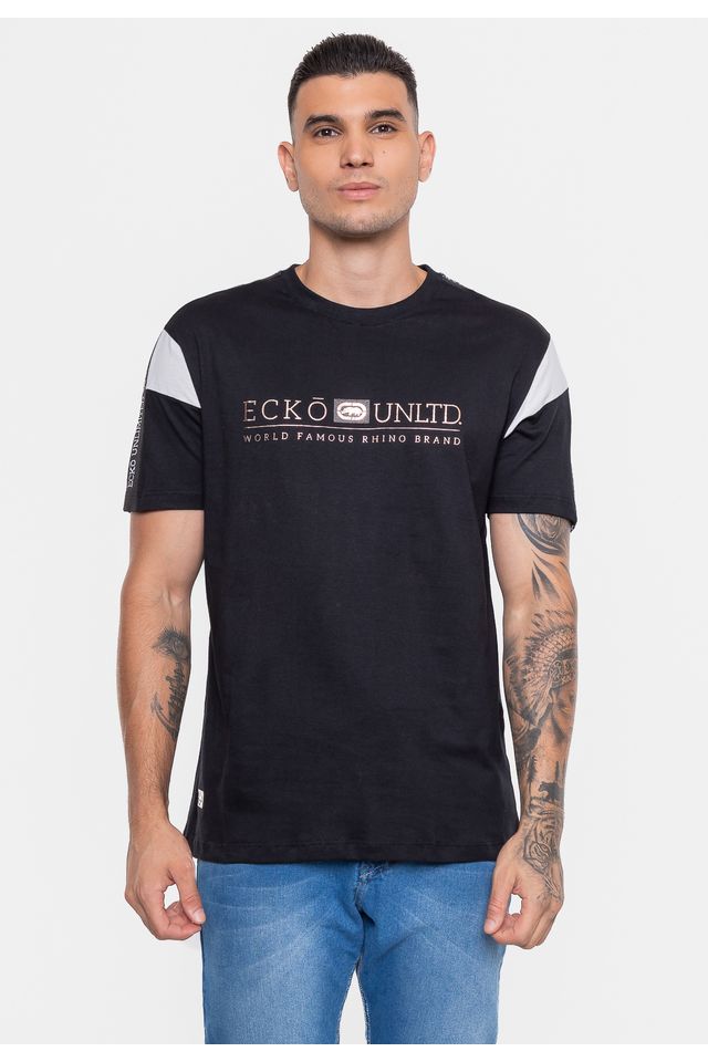 Camiseta-Ecko-Estampada-Preta