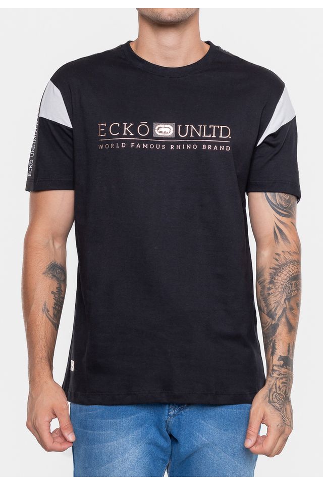 Camiseta-Ecko-Estampada-Preta