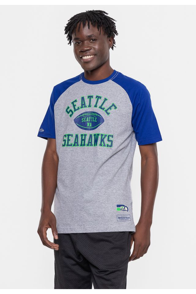 Camiseta-Mitchell---Ness-NFL-Especial-Raglan-Seattle-Seahawks-Cinza-Mescla