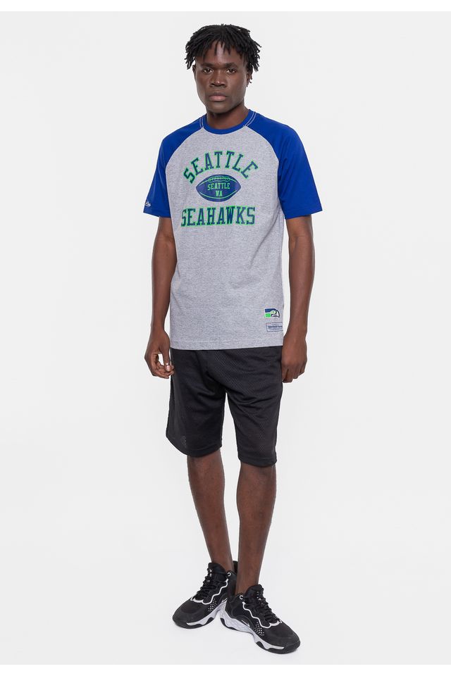 Camiseta-Mitchell---Ness-NFL-Especial-Raglan-Seattle-Seahawks-Cinza-Mescla