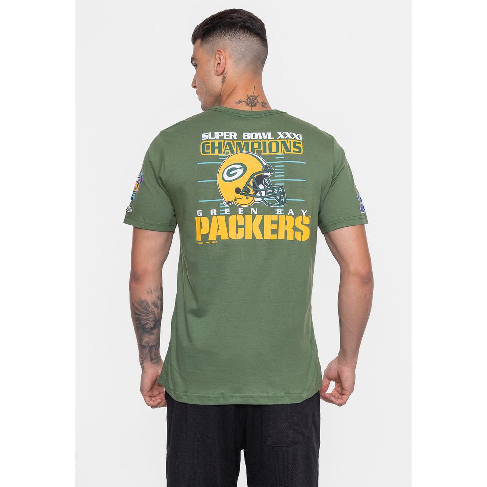 Camiseta Mitchell & Ness Masculina Superbowl Champ Green Bay Packers ...