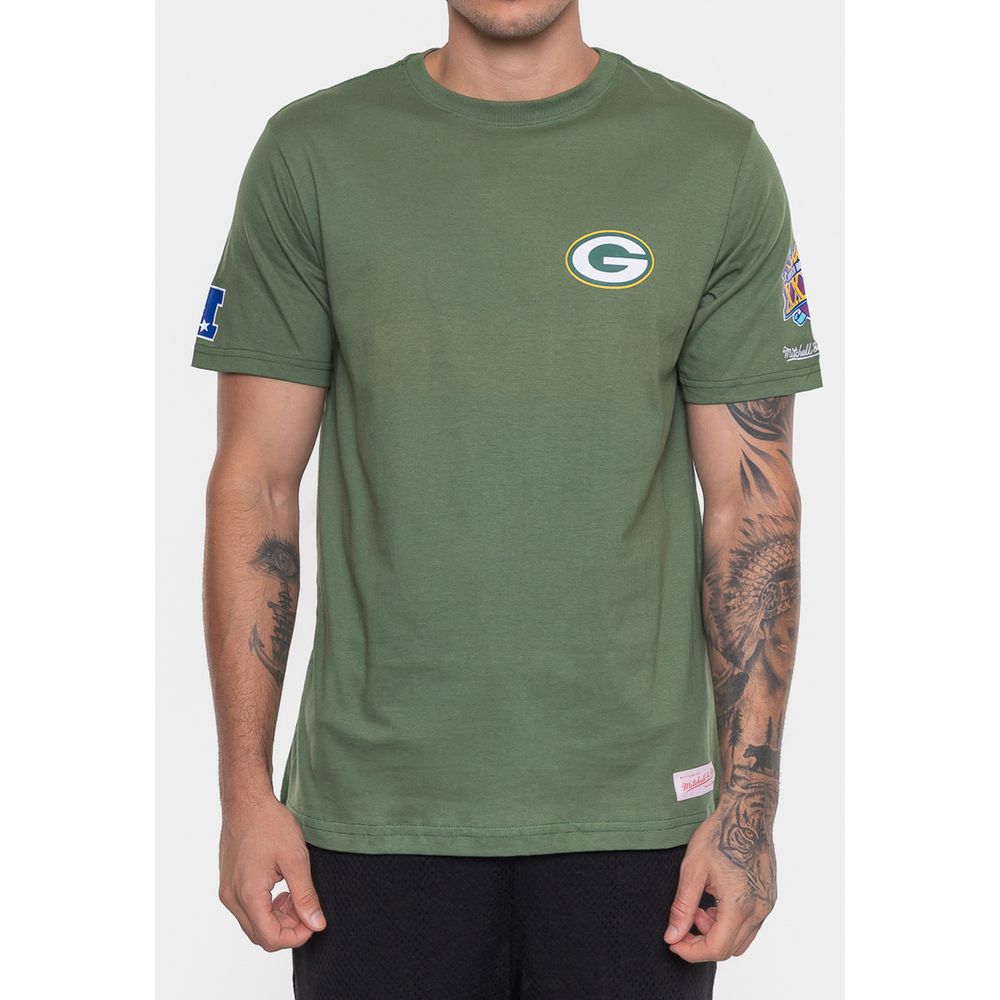 Camiseta Mitchell & Ness Masculina Superbowl Champ Green Bay Packers ...