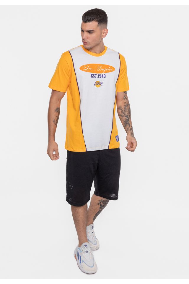 Camiseta-NBA-Eightie-Team-Los-Angeles-Lakers-Amarela-Cadmium