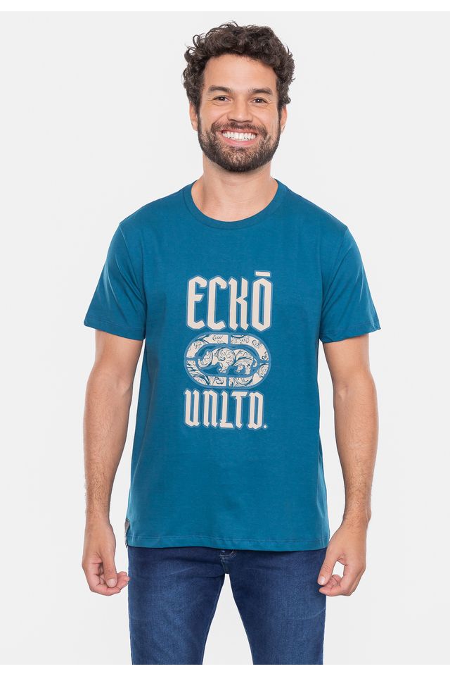 Camiseta-Ecko-Masculina-Vintage-Logo-Azul-Tempestade