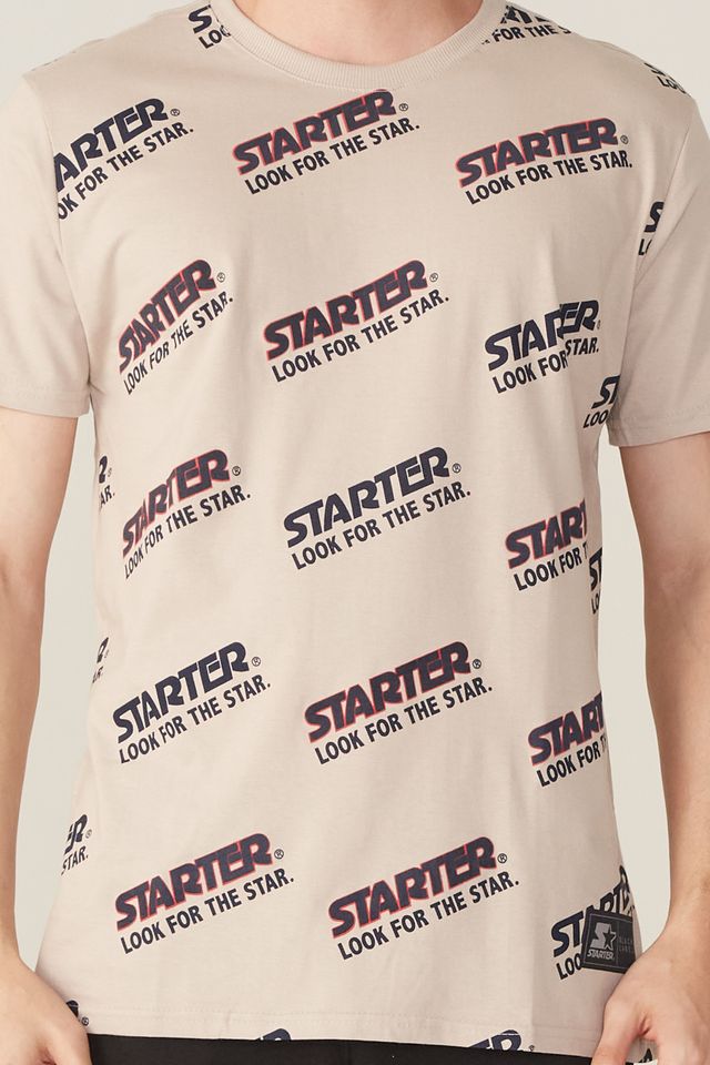 Camiseta-Starter-Estampada-Black-Label-Look-For-The-Star-Bege