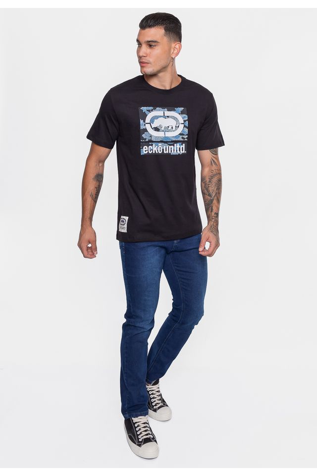 Camiseta-Ecko-Estampada-Preta