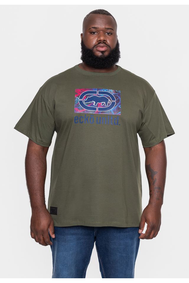 Camiseta-Ecko-Plus-Size-Estampada-Verde