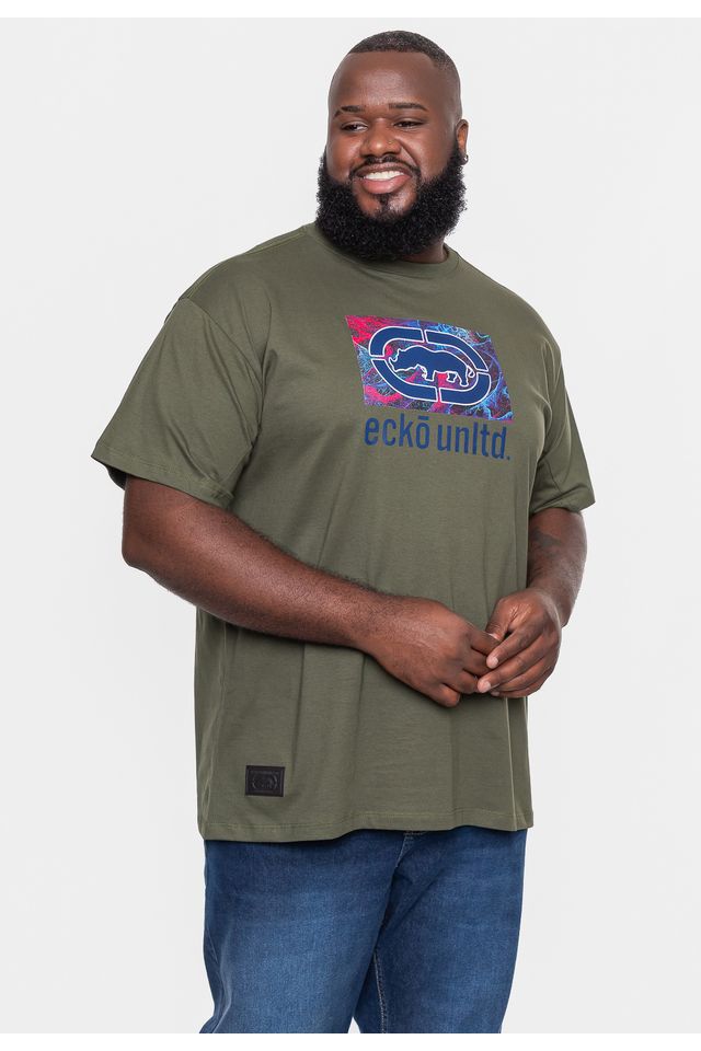 Camiseta-Ecko-Plus-Size-Estampada-Verde