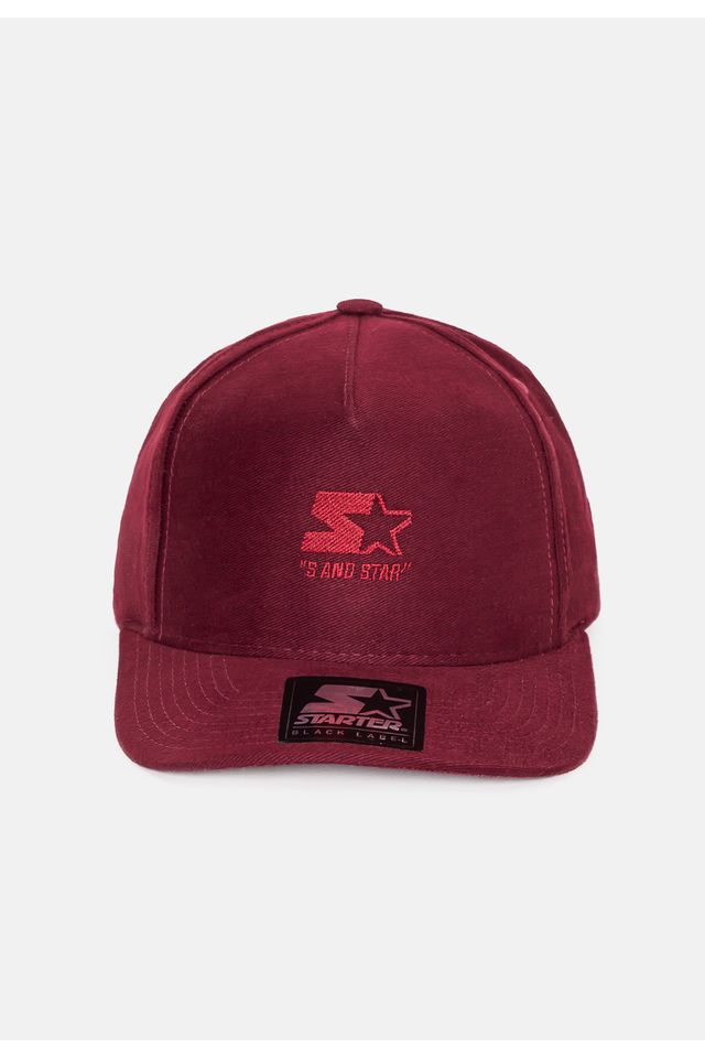 Bone-Starter-Snapback-Aba-Curva-Label-Bordo