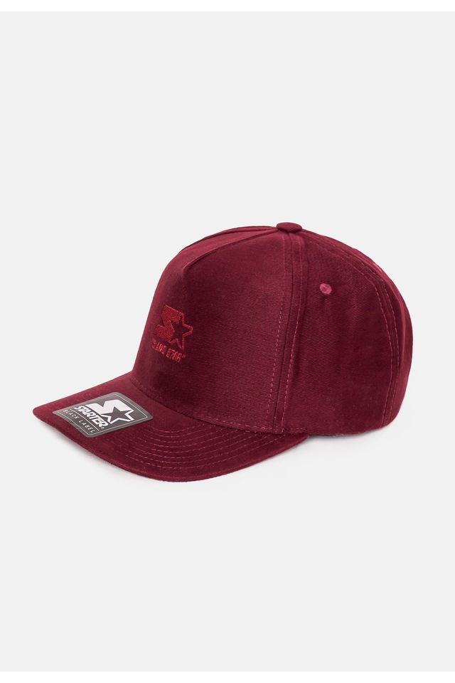 Bone-Starter-Snapback-Aba-Curva-Label-Bordo