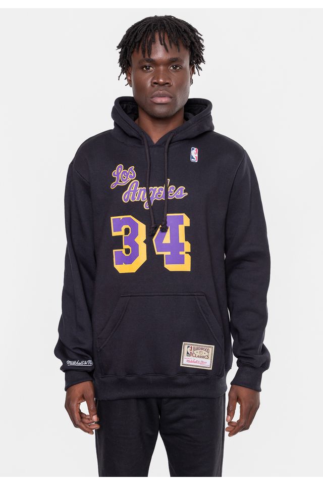 Moletom-Mitchell---Ness-NBA-Masculino-Shaquille-O-Neal-Los-Angeles-Lakers-Preto