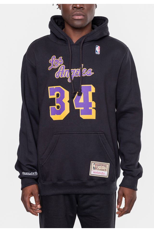 Moletom-Mitchell---Ness-NBA-Masculino-Shaquille-O-Neal-Los-Angeles-Lakers-Preto