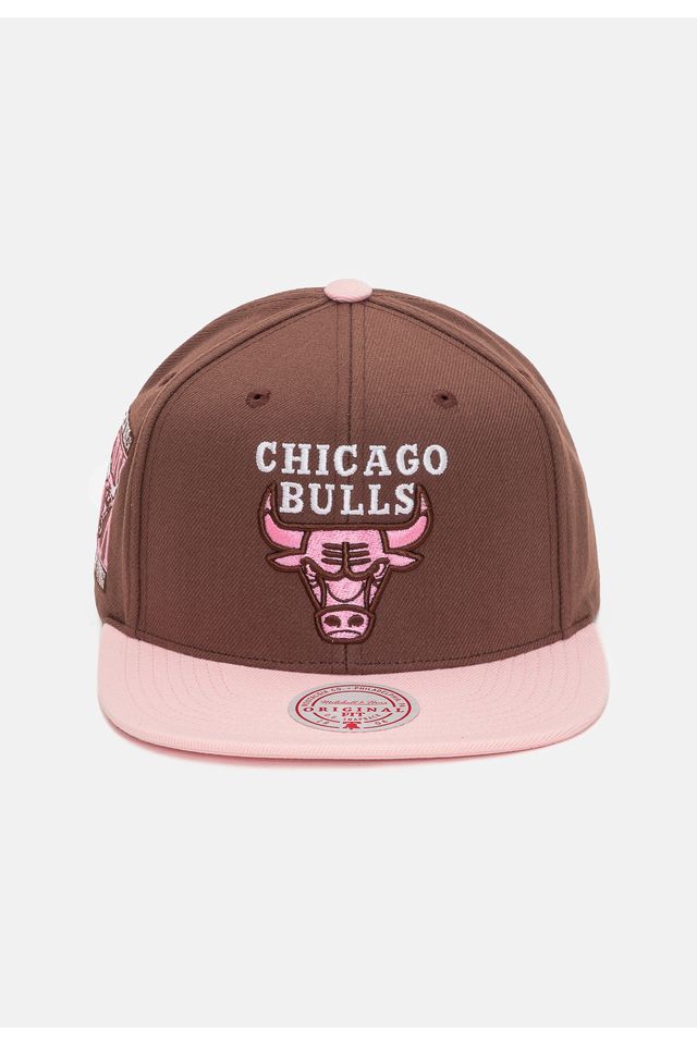 Bone-Mitchell---Ness-NBA-Neopolitan-Snapback-Chicago-Bulls-Marrom