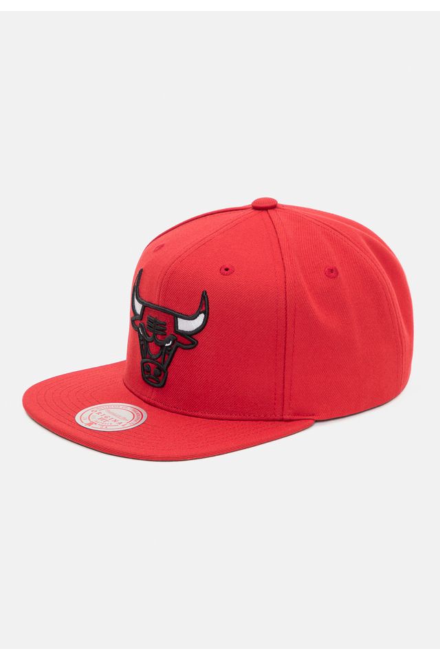 Bone-Mitchell---Ness-NBA-Conference-Patch-Snapback-Chicago-Bulls-Vermelho