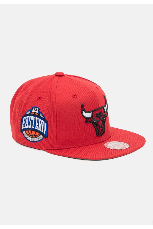 Bone-Mitchell---Ness-NBA-Conference-Patch-Snapback-Chicago-Bulls-Vermelho