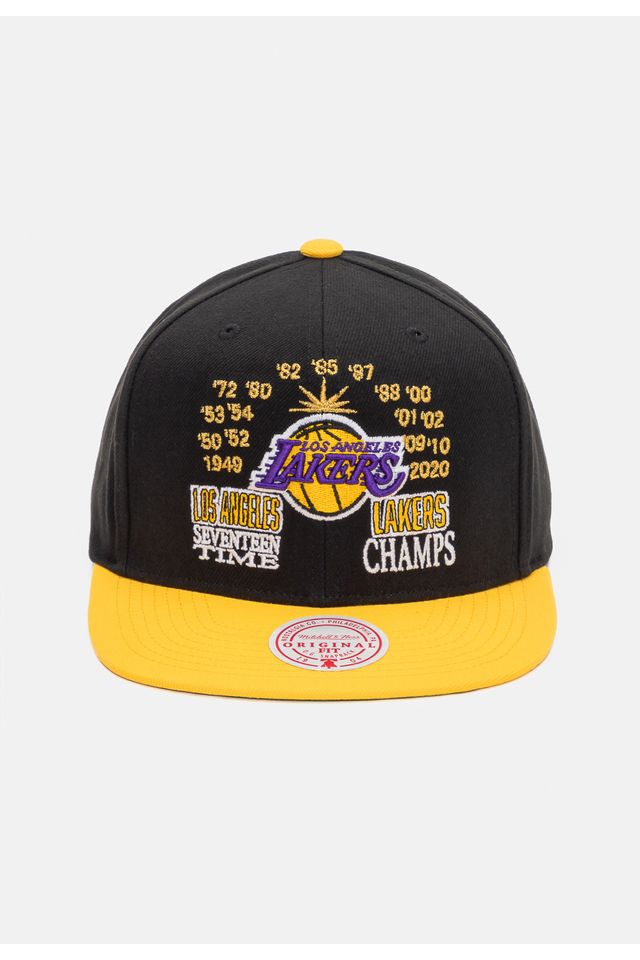 Bone-Mitchell---Ness-NBA-Champ-Is-Here-Snapback-Los-Angeles-Lakers-Preto