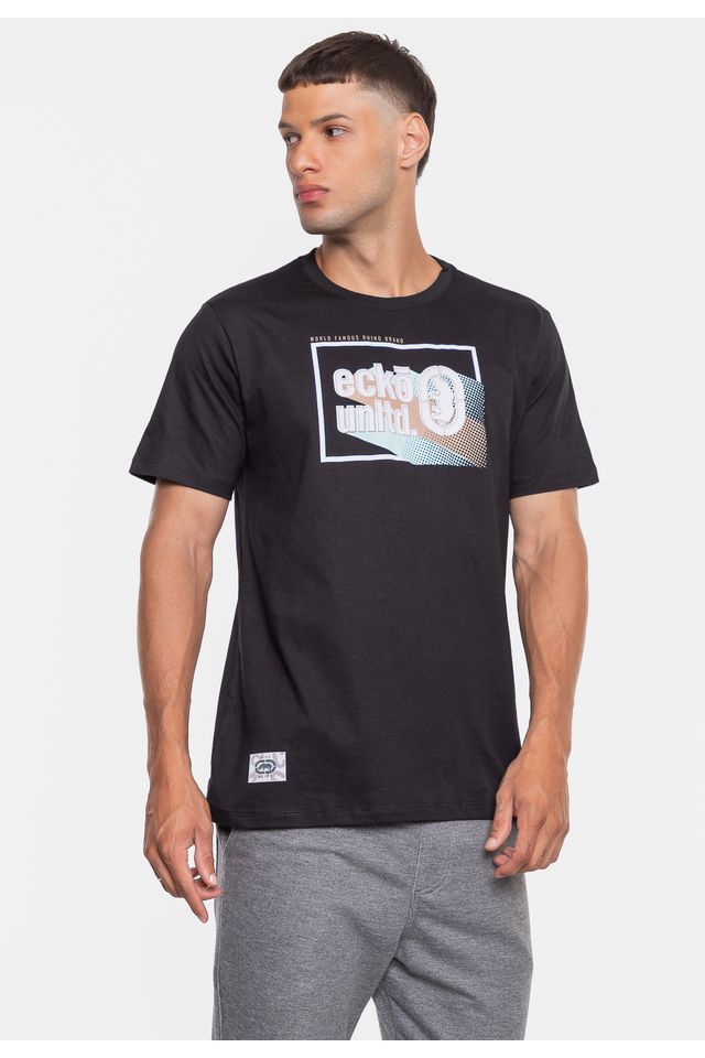 Camiseta-Ecko-Masculina-3D-Brand-Preta
