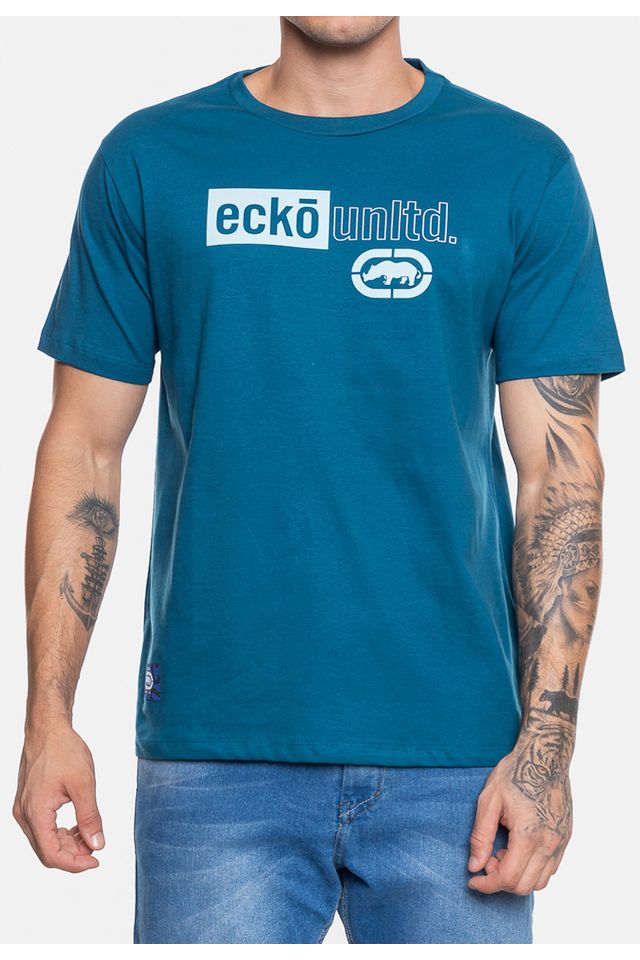 Camiseta-Ecko-Masculina-Minimal-Azul-Tempestade