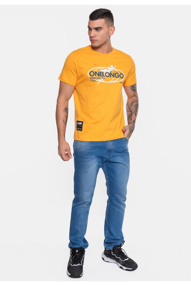 Camiseta-Onbongo-Masculina-Estampada-Mostarda