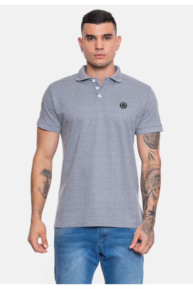 Camisa-Onbongo-Polo-Piquet-Masculina-Sign-Cinza-Mescla