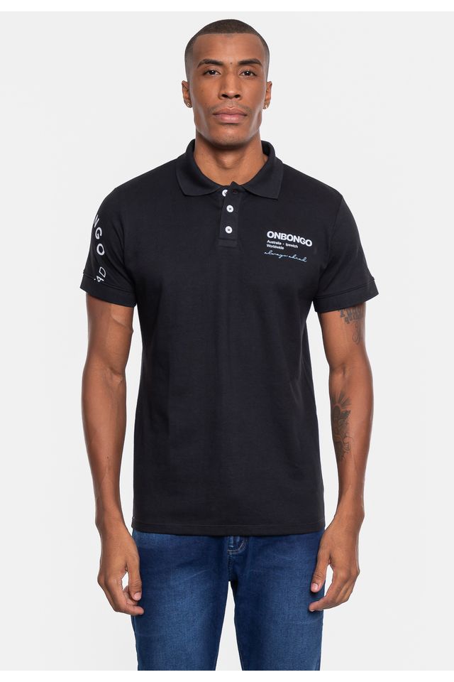 Camisa-Onbongo-Polo-Piquet-Masculina-Aust-Preta