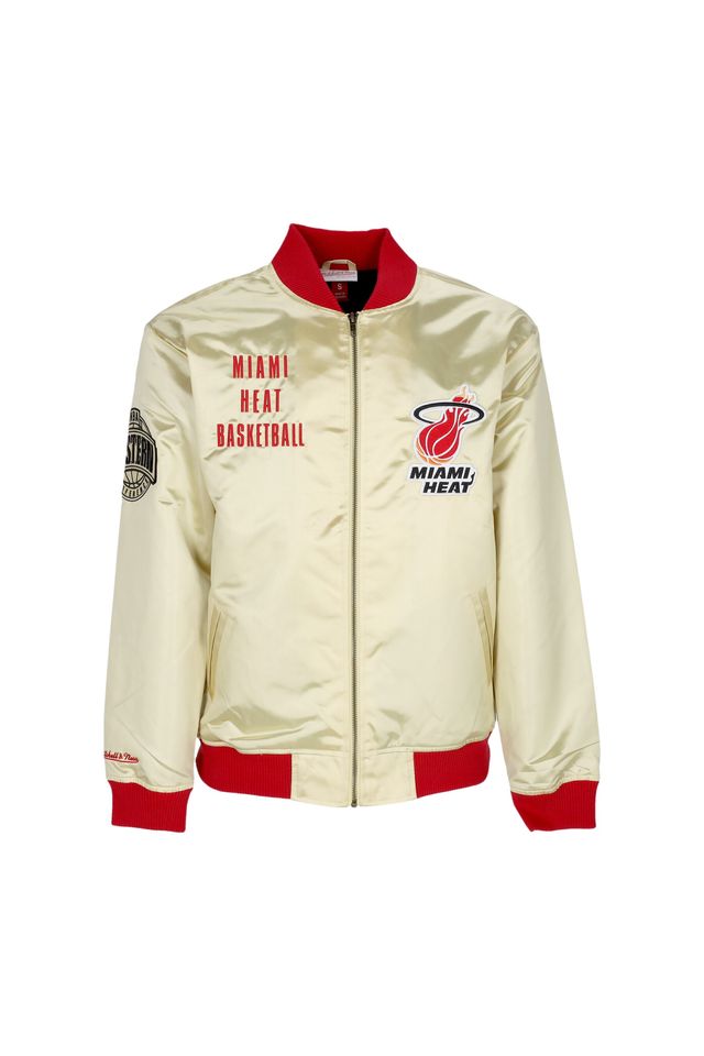 Jaqueta-Mitchell---Ness-Nba-Team-Og-2-0-Lightweight-Satin-Jacket-Vintage-Logo-Miami-Heat-Gold-Dourada