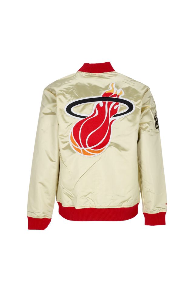 Jaqueta-Mitchell---Ness-Nba-Team-Og-2-0-Lightweight-Satin-Jacket-Vintage-Logo-Miami-Heat-Gold-Dourada