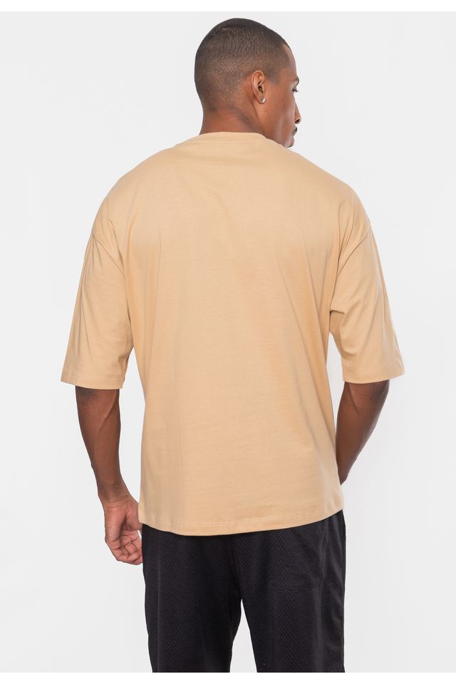 Camiseta-NBA-Masculina-Oversized-Number-Twill-Los-Ageles-Lakers-Bege-Claro