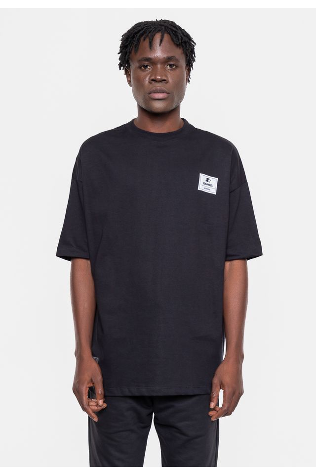Camiseta-Starter-Oversized-Estampada-Preta Camiseta-Starter-Oversized-Estampada-Preta