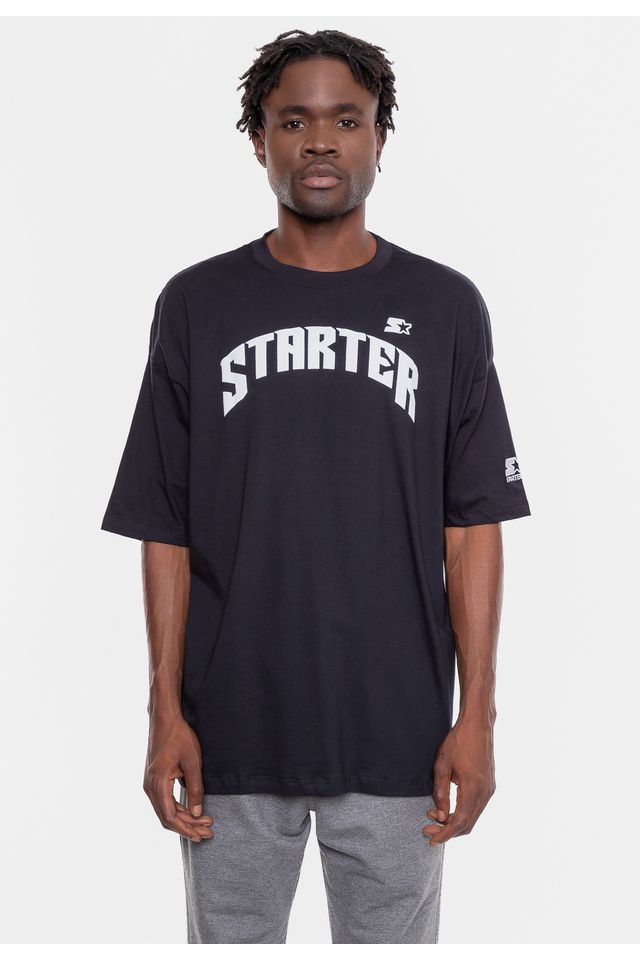 Camiseta-Starter-Oversized-Estampada-Preta Camiseta-Starter-Oversized-Estampada-Preta